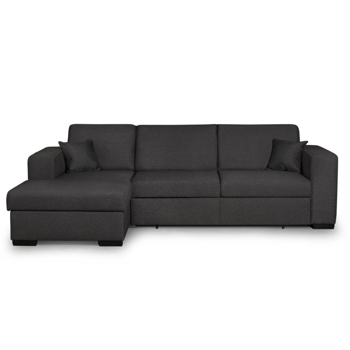 Canapé d'angle gauche convertible  4 places avec coffre tissu CARIBEA