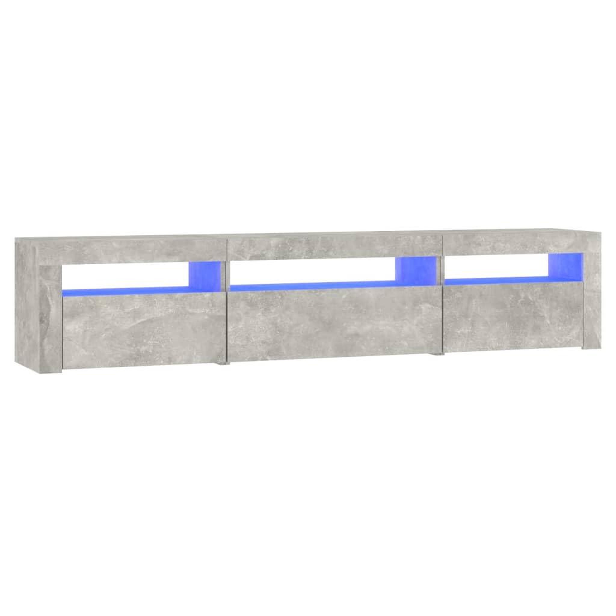 Voir la diapositive 2 : VIDAXL Meuble TV avec lumieres LED Gris beton 195x35x40 cm