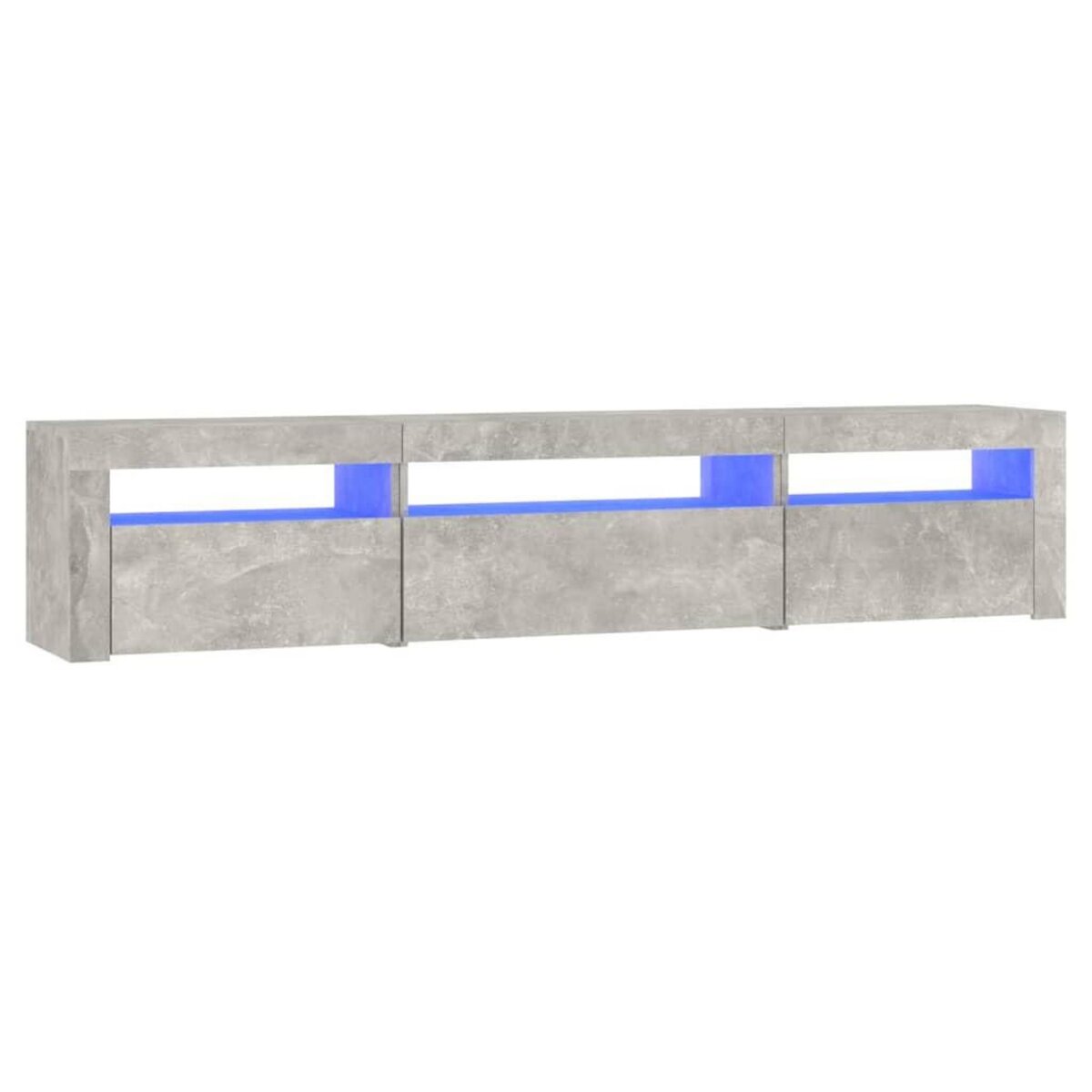 VIDAXL Meuble TV avec lumieres LED Gris beton 195x35x40 cm