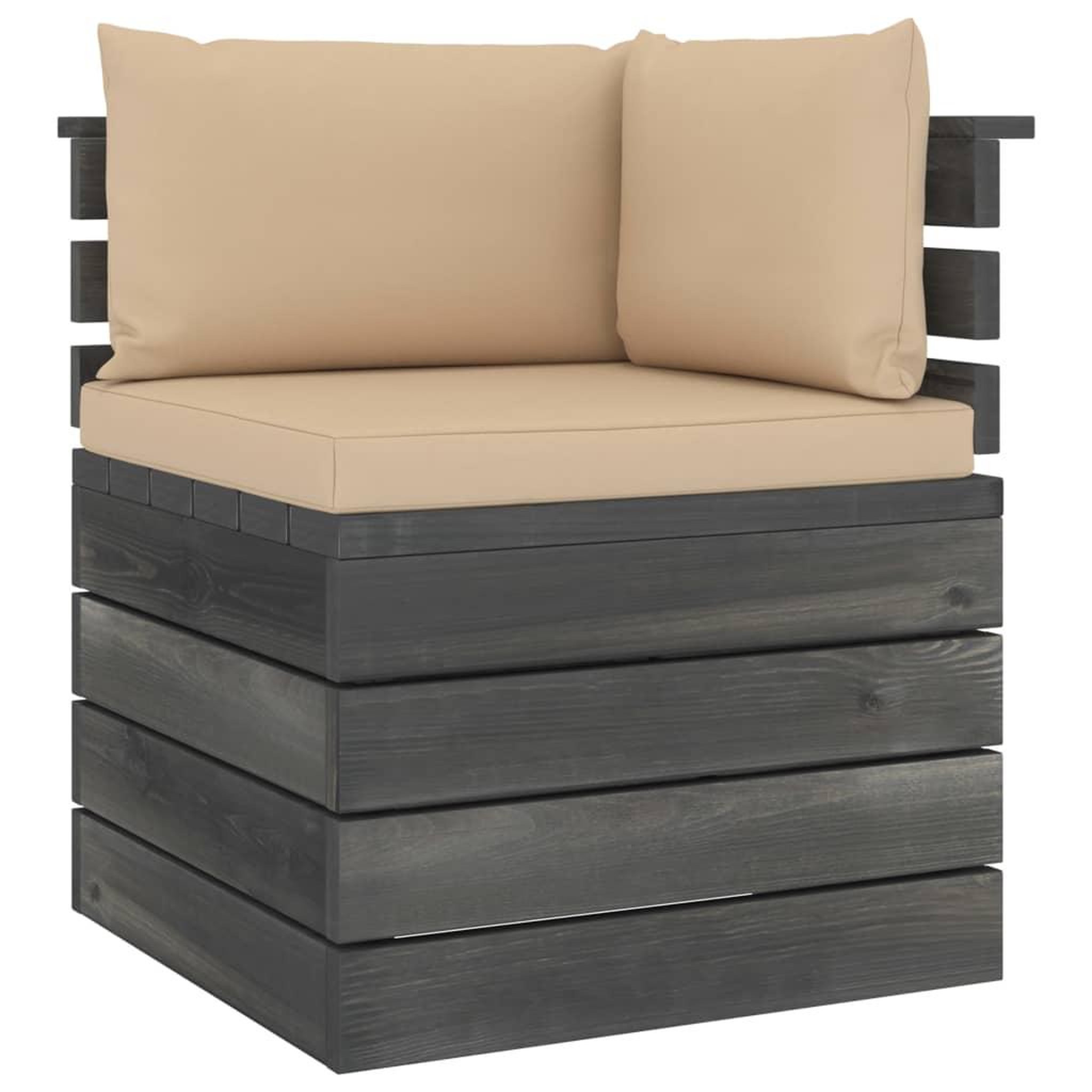 Voir la diapositive 4 : VIDAXL Salon palette de jardin 5 pcs avec coussins Bois de pin massif