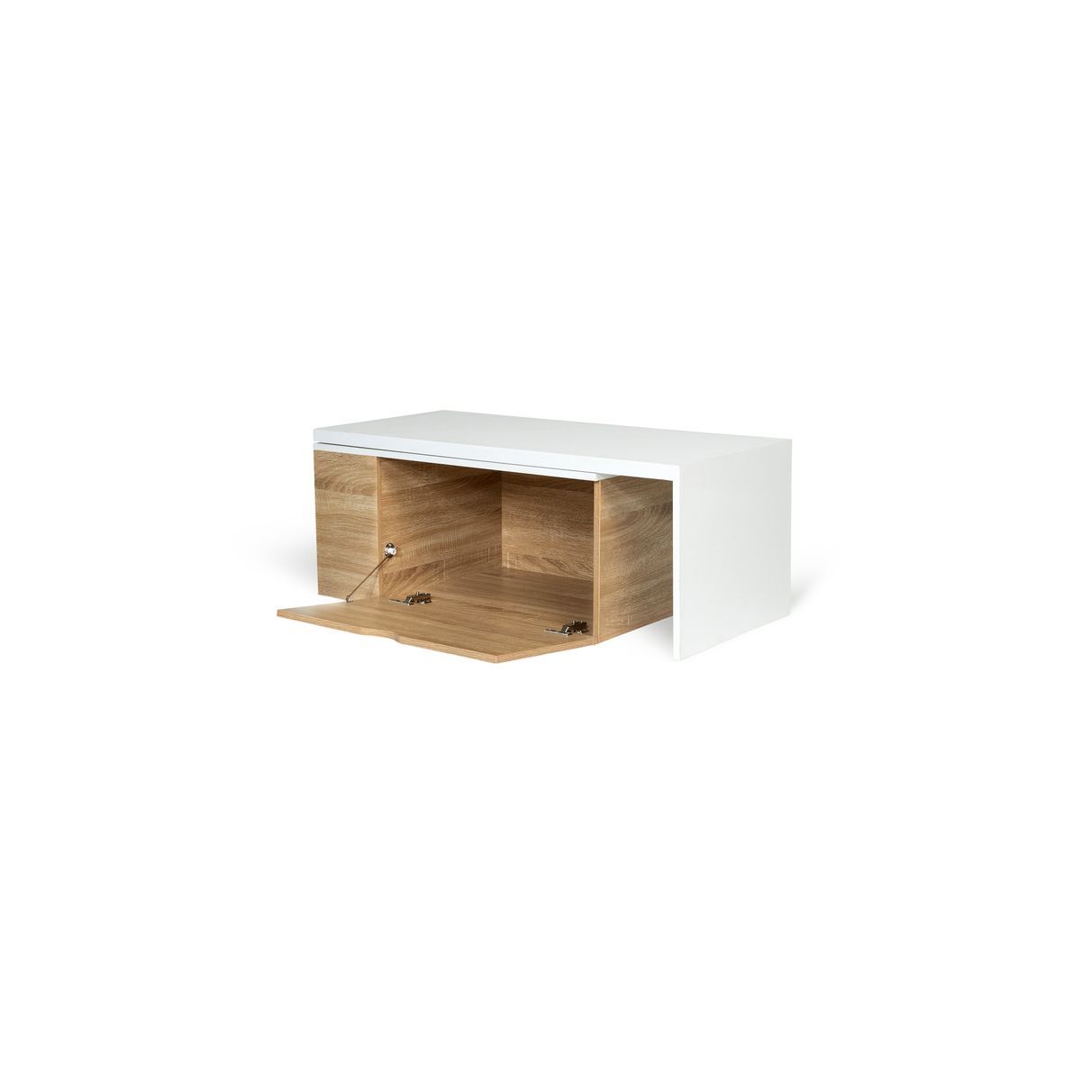 Table basse rotative 360° 1 porte avec rangement