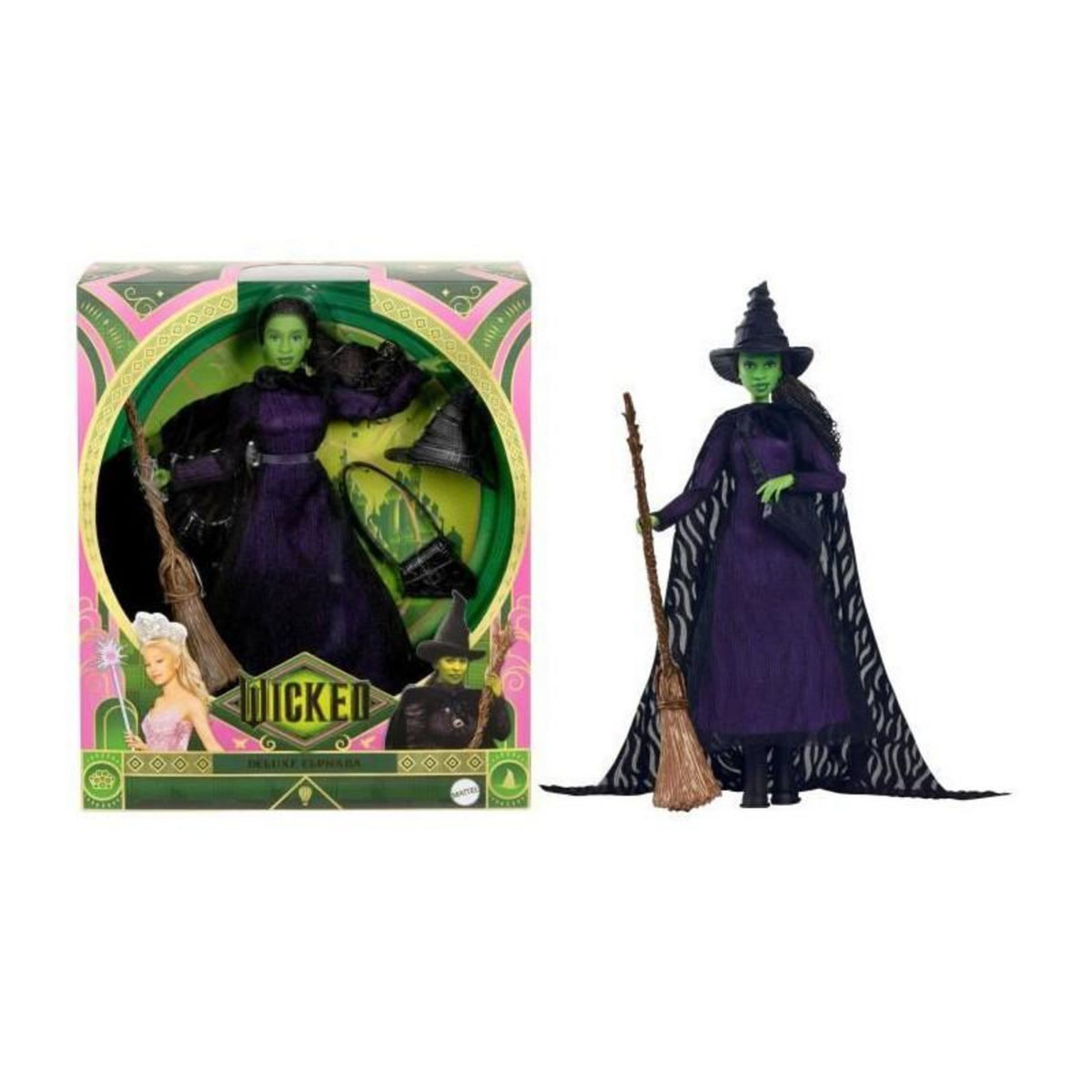 MATTEL Mattel-Wicked-Poupée Elphaba avec cheveux tressés et multiples poses - Wicked - HXY38
