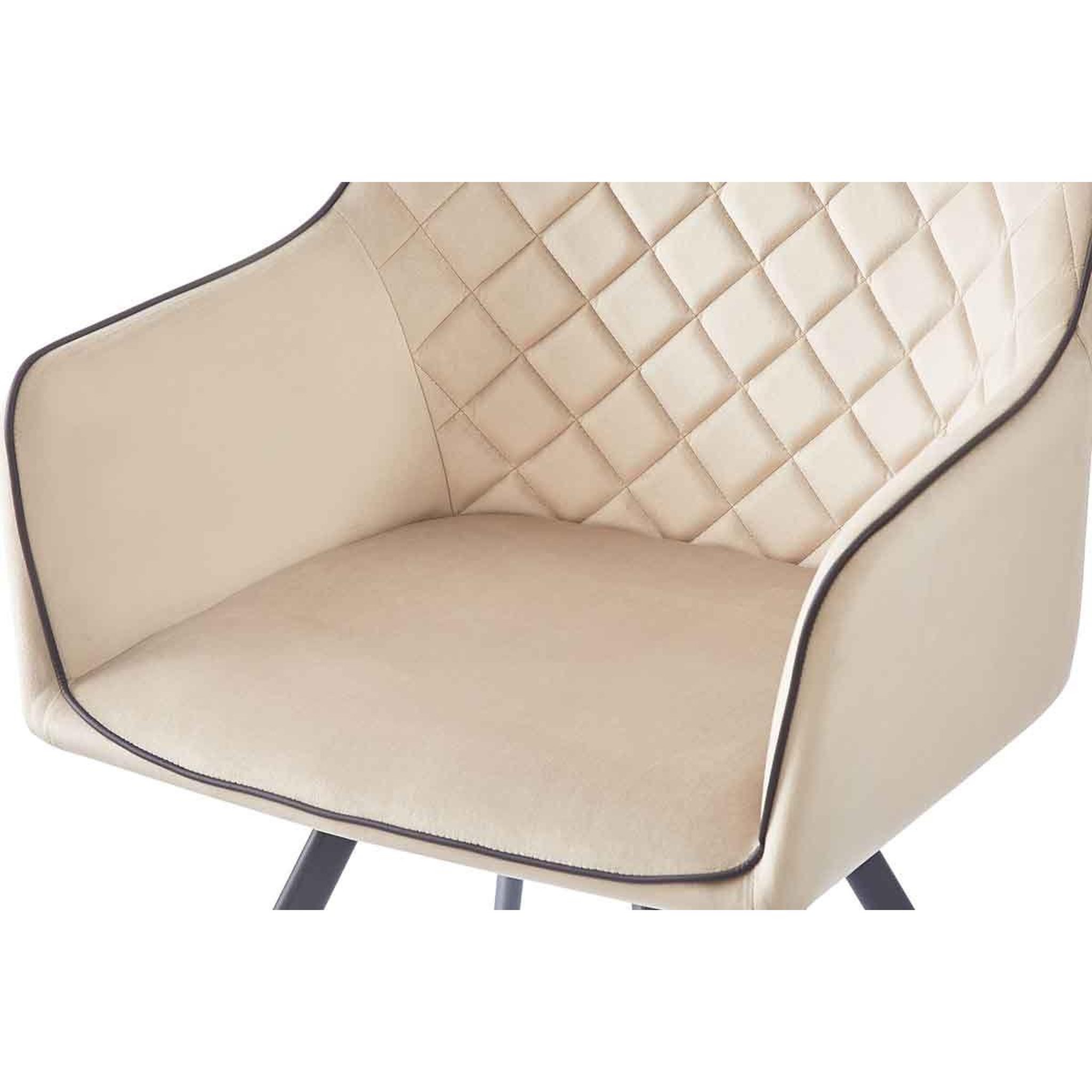 Voir la diapositive 5 : Paris Prix Chaise matelassée en velours  amber  85cm beige