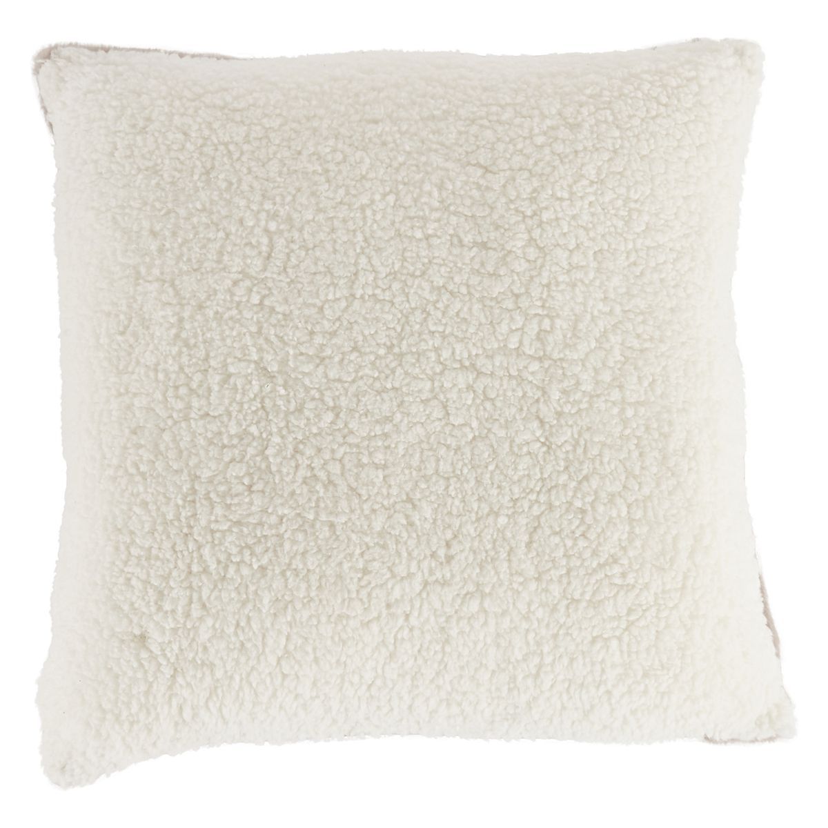 ACTUEL Coussin déco uni double face Sherpa / fausse fourrure 