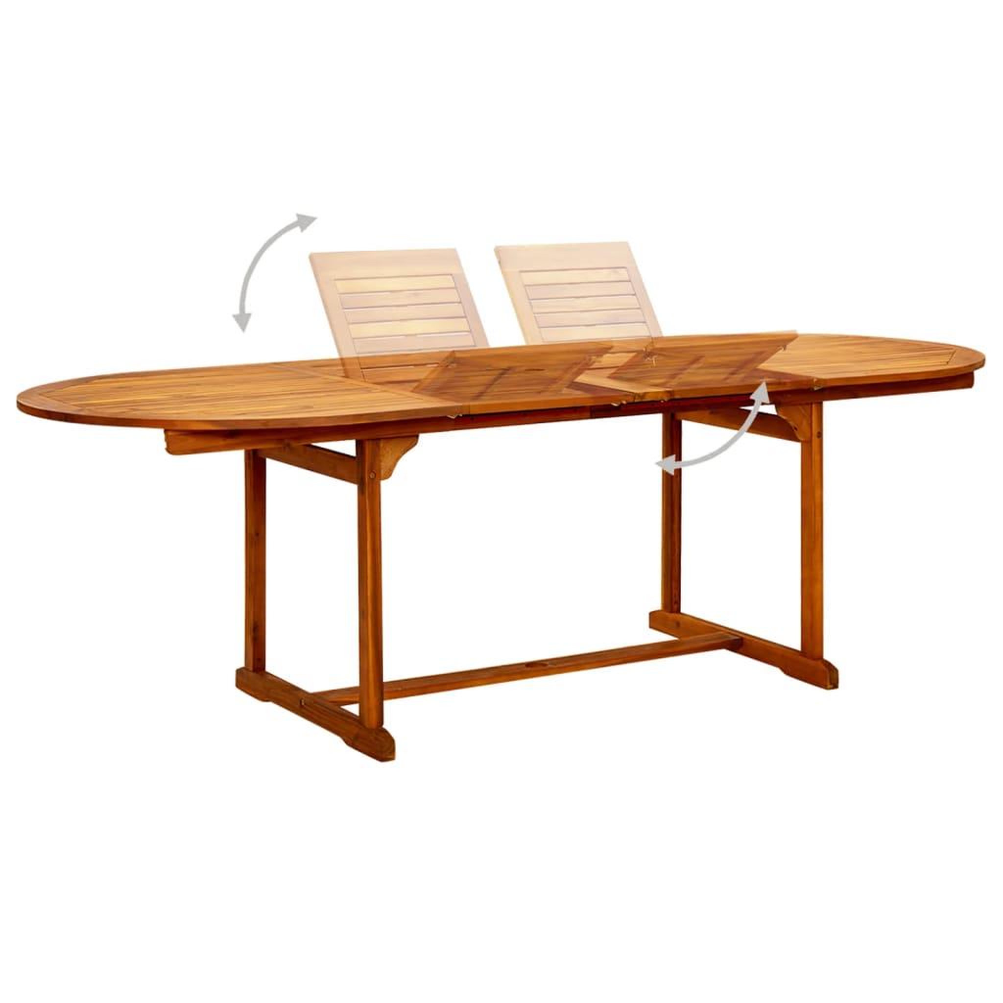 Voir la diapositive 3 : VIDAXL Table a dîner de jardin (160-240)x100x75cm Bois d'acacia massif
