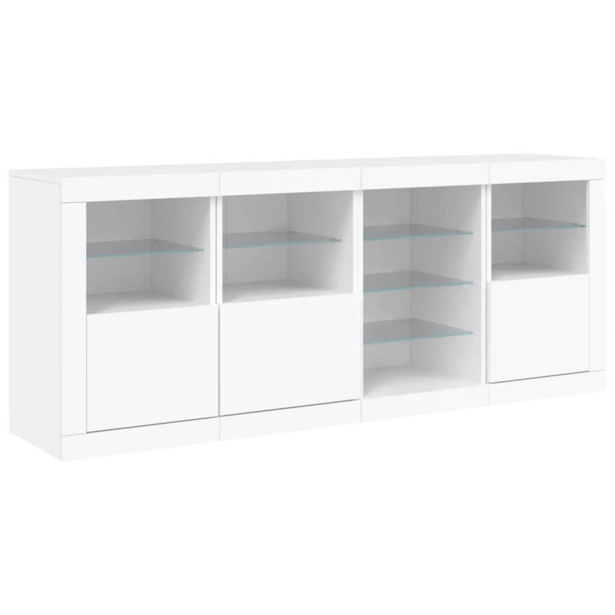 VIDAXL Buffet avec lumieres LED blanc 164x37x67 cm