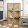 Voir la diapositive 2 : HOMCOM Paravent séparateur de pièce 4 panneaux pliables dim. 160L x 170H cm - 2 étagères - bois fibre papier naturel