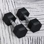 Voir la diapositive 2 : HOMCOM Ensemble d'haltères courtes total 16 Kg - entraînement musculaire & haltérophilie - acier caoutchouc noir