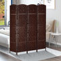 Voir la diapositive 2 : HOMCOM Paravent séparateur de pièce pliable 4 panneaux dim. 180L x 180H cm bois osier tressé