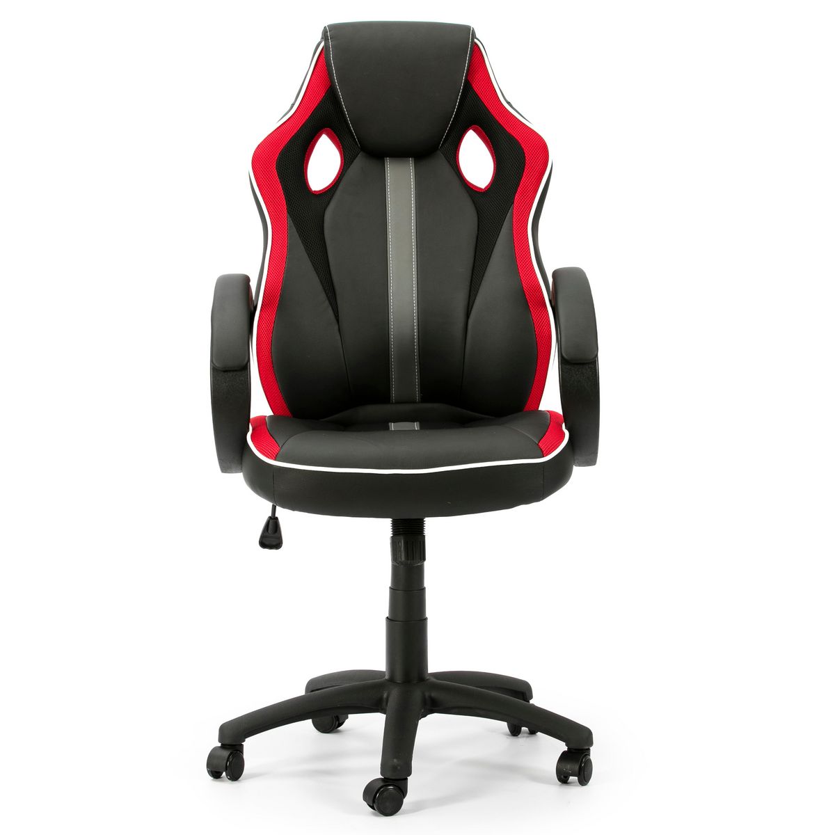 VS VENTA-STOCK Fauteuil de Bureau réglable et inclinable Formula tapissé en Similicuir, Noir/Rouge
