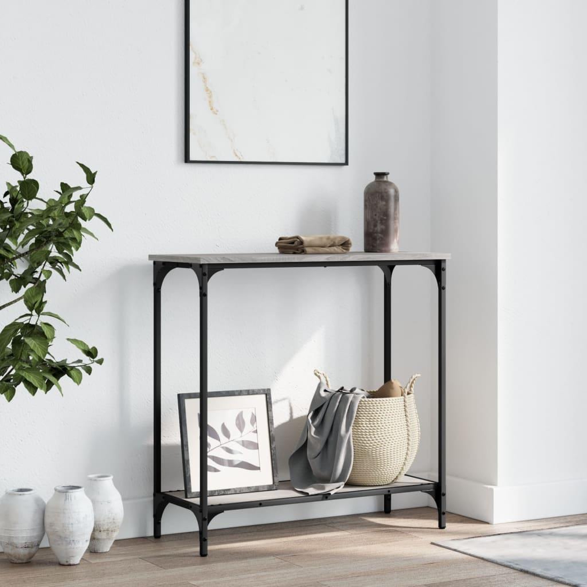 VIDAXL Table console sonoma gris 75x30,5x75 cm bois d'ingenierie
