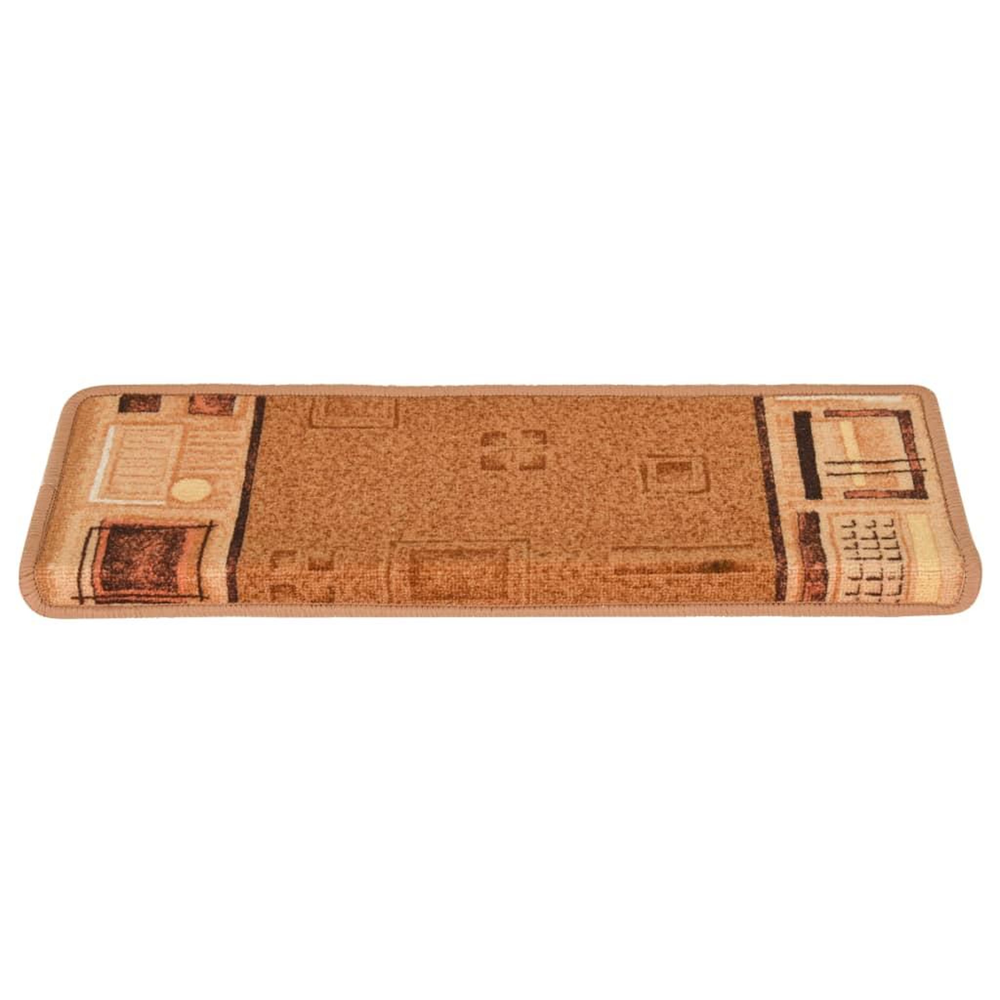 Voir la diapositive 5 : VIDAXL Tapis d'escalier autoadhesifs 5 pcs 65x21x4 cm Beige