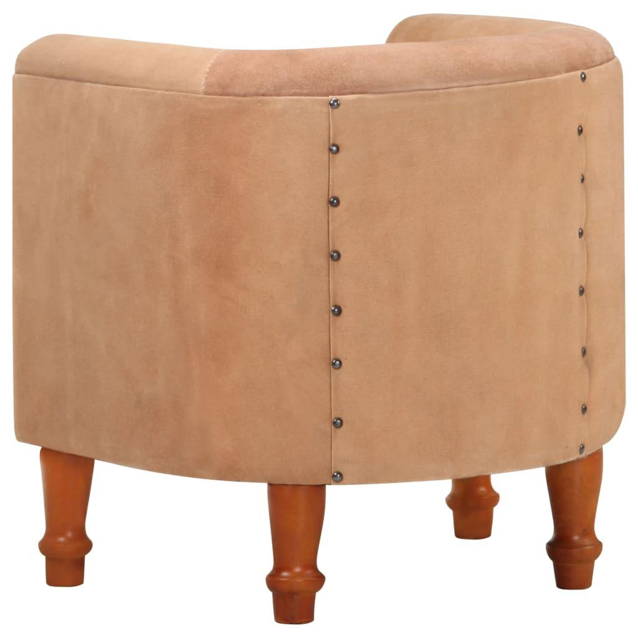 Voir la diapositive 4 : VIDAXL Chaise cabriolet marron cuir veritable bois de manguier massif
