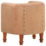 Voir la diapositive 4 : VIDAXL Chaise cabriolet marron cuir veritable bois de manguier massif