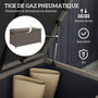 Voir la diapositive 5 : OUTSUNNY Coffre de jardin en résine tressée 184L - 2 roues, poignée, vérins gaz - dim. 102 x 52 x 52 cm - gris