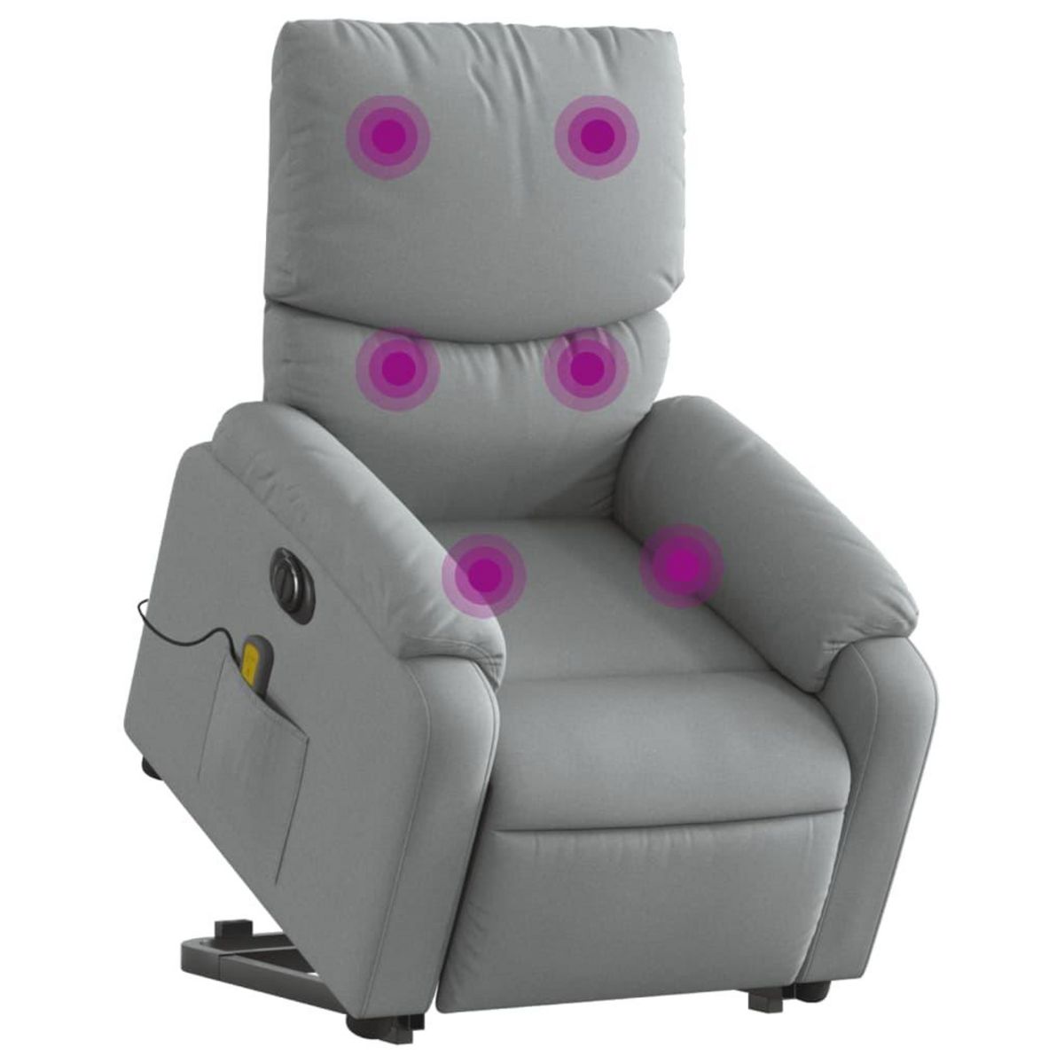 VIDAXL Fauteuil inclinable de massage electrique Gris clair Tissu