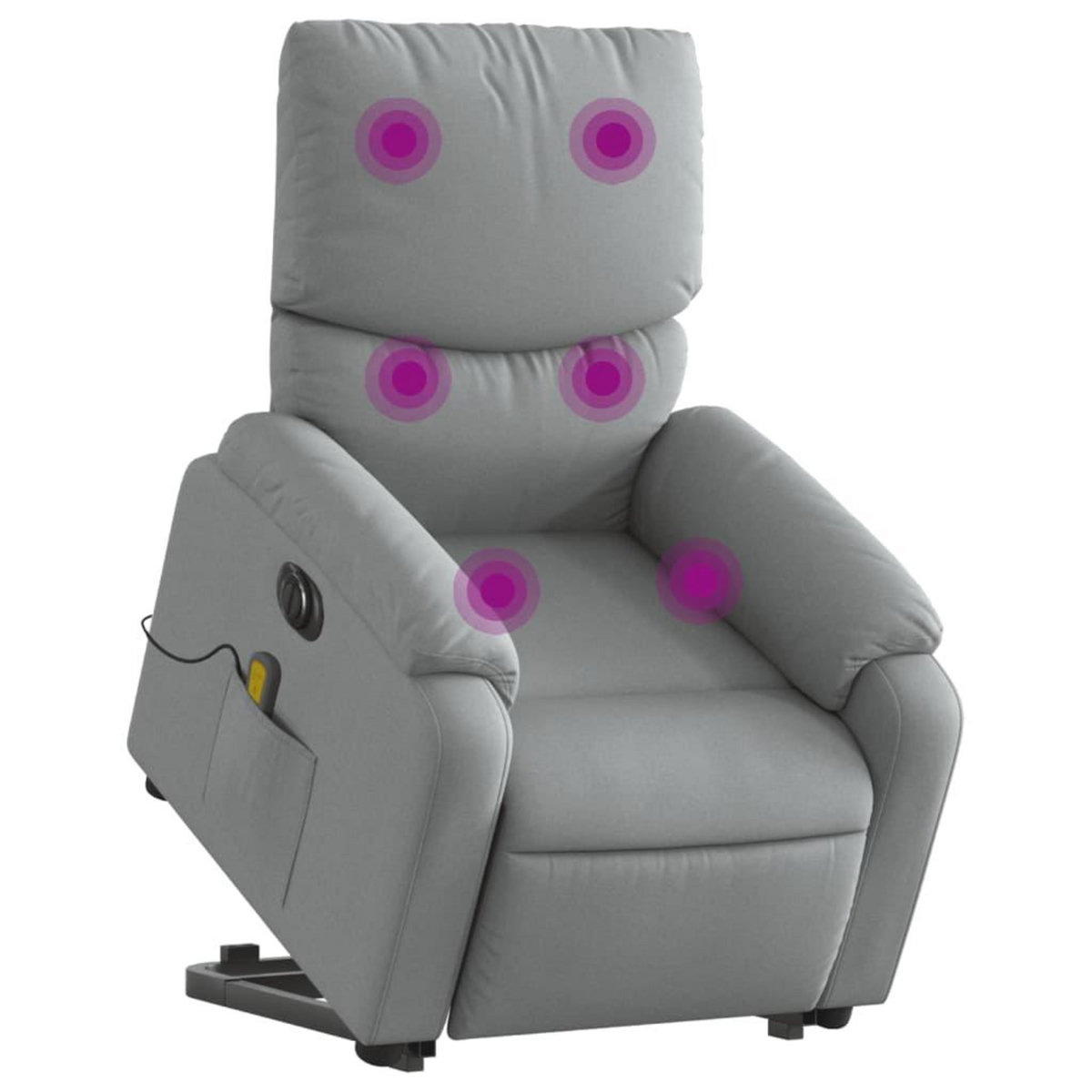 VIDAXL Fauteuil inclinable de massage electrique Gris clair Tissu