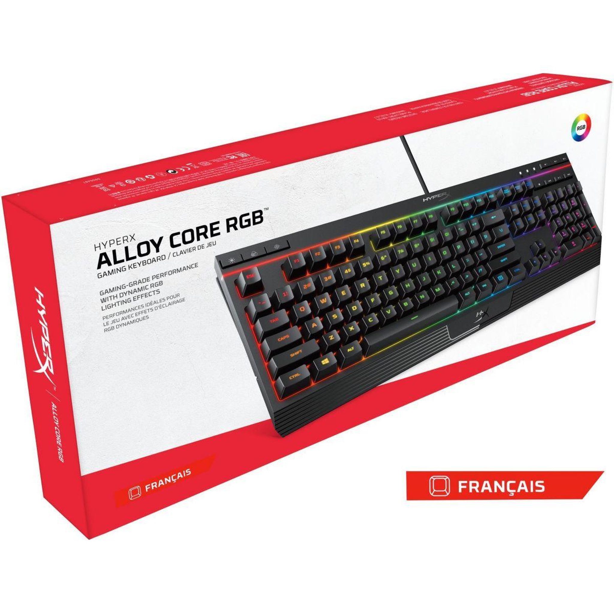 Voir la diapositive 3 : HyperX Clavier gamer alloy core rgb membrane