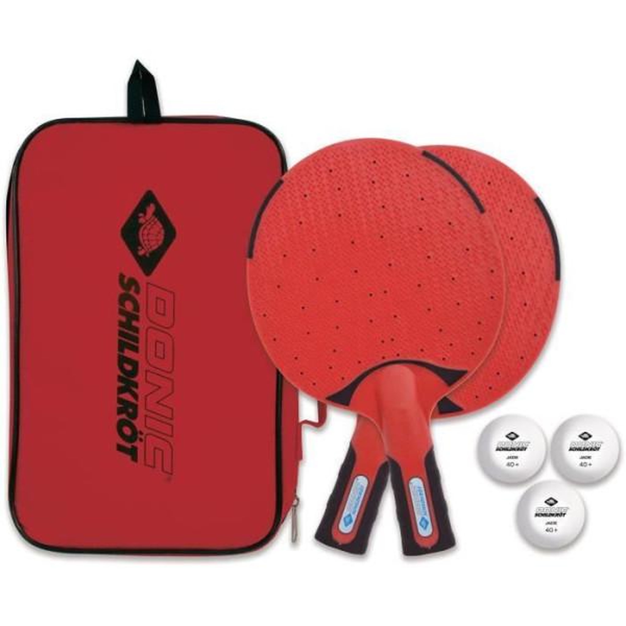 SCHILDKROT Set de tennis de table / ping pong - schildkröt - 2 raquettes + 3 balles - sac de transport inclus - outdoor