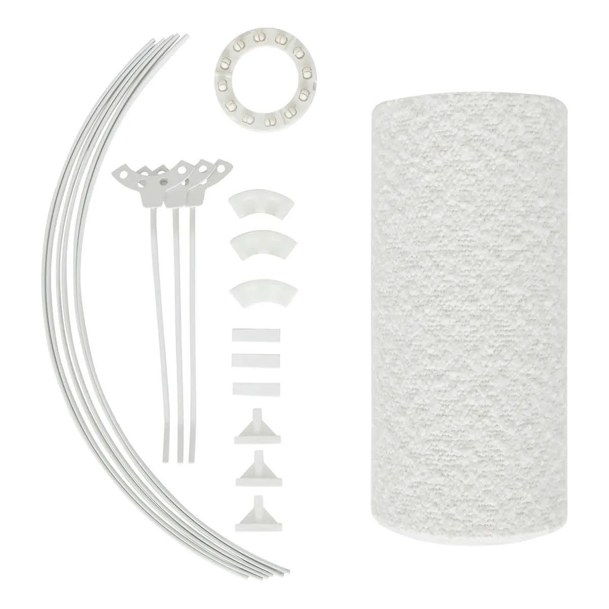 Voir la diapositive 4 : ATMOSPHERA Abat jour en tissu bouclette  beline  40cm blanc