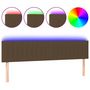 Voir la diapositive 2 : VIDAXL Tete de lit a LED Marron Fonce 160x5x78/88 cm Tissu