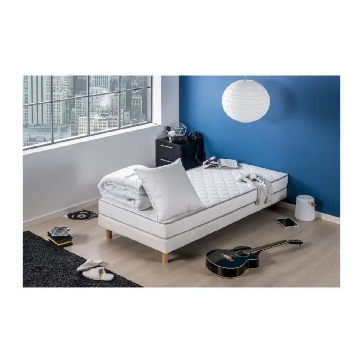 DEKO DREAM DEKO DREAM Pack Star Matelas 90x190 + Couette 140x200 + Oreiller 60x60 - 16 cm