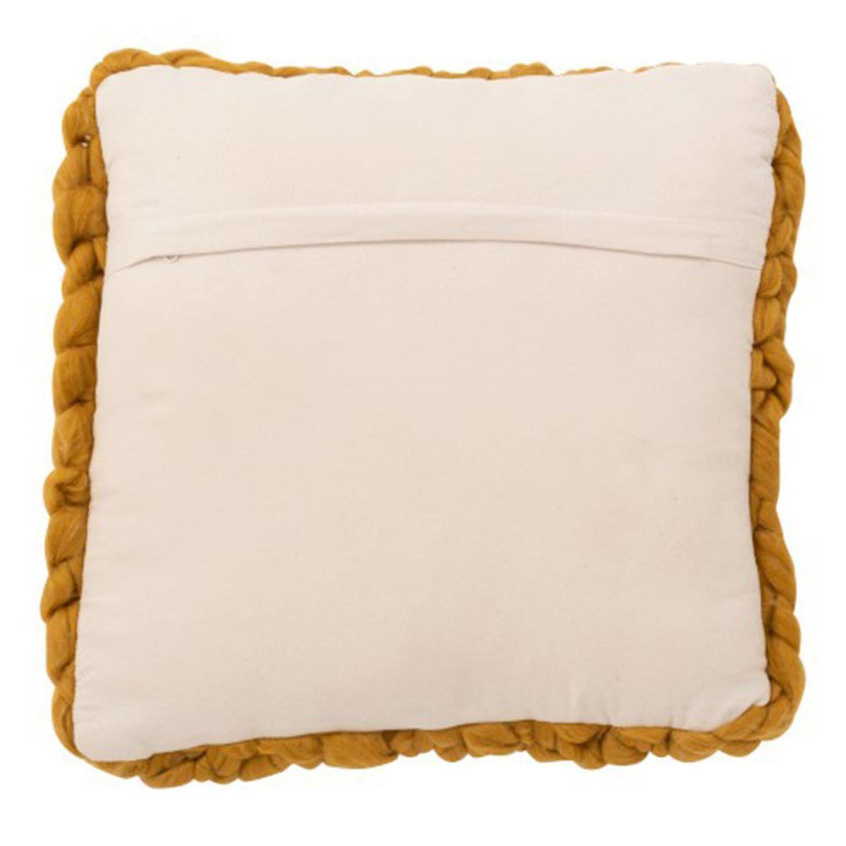 Paris Prix Coussin Carré Déco  Tricoté  40x40cm Ocre