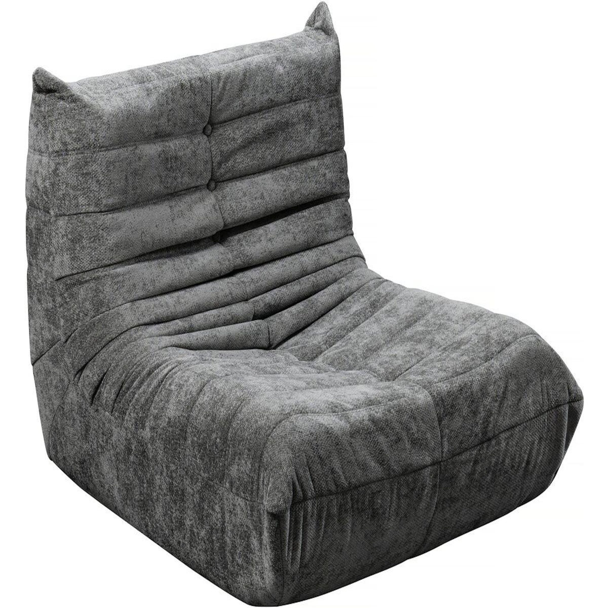 Habitat et Jardin Chauffeuse en tissu texturé  Velasca  - 95 x 100 x 75 cm - Gris