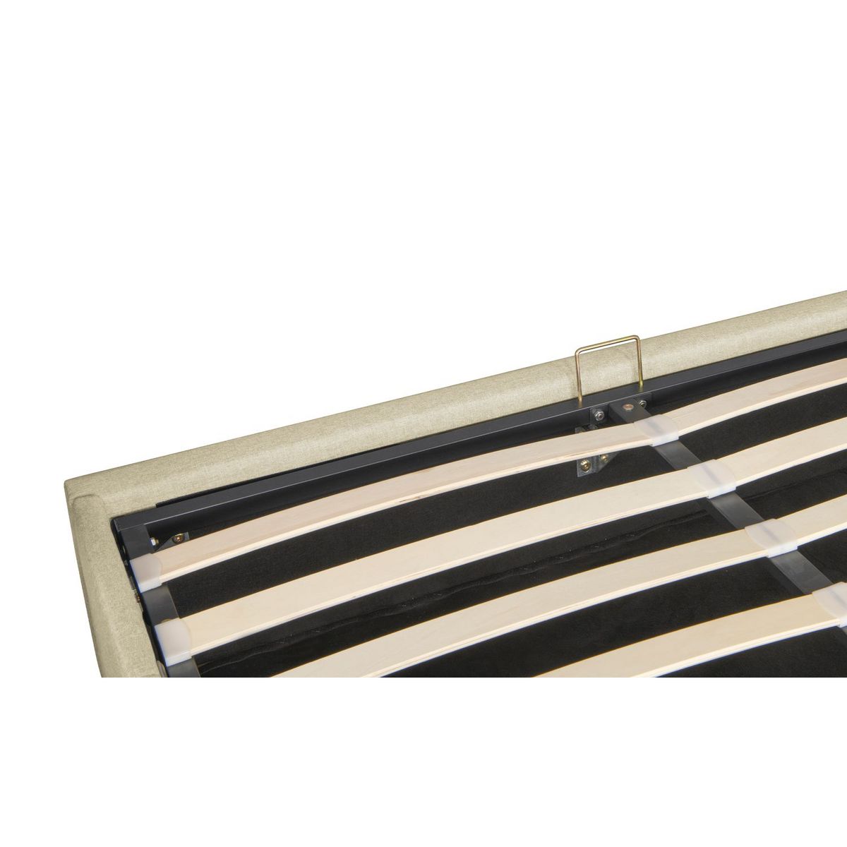 Lit coffre tissu avec sommier relevable 140x190 cm OSCAR