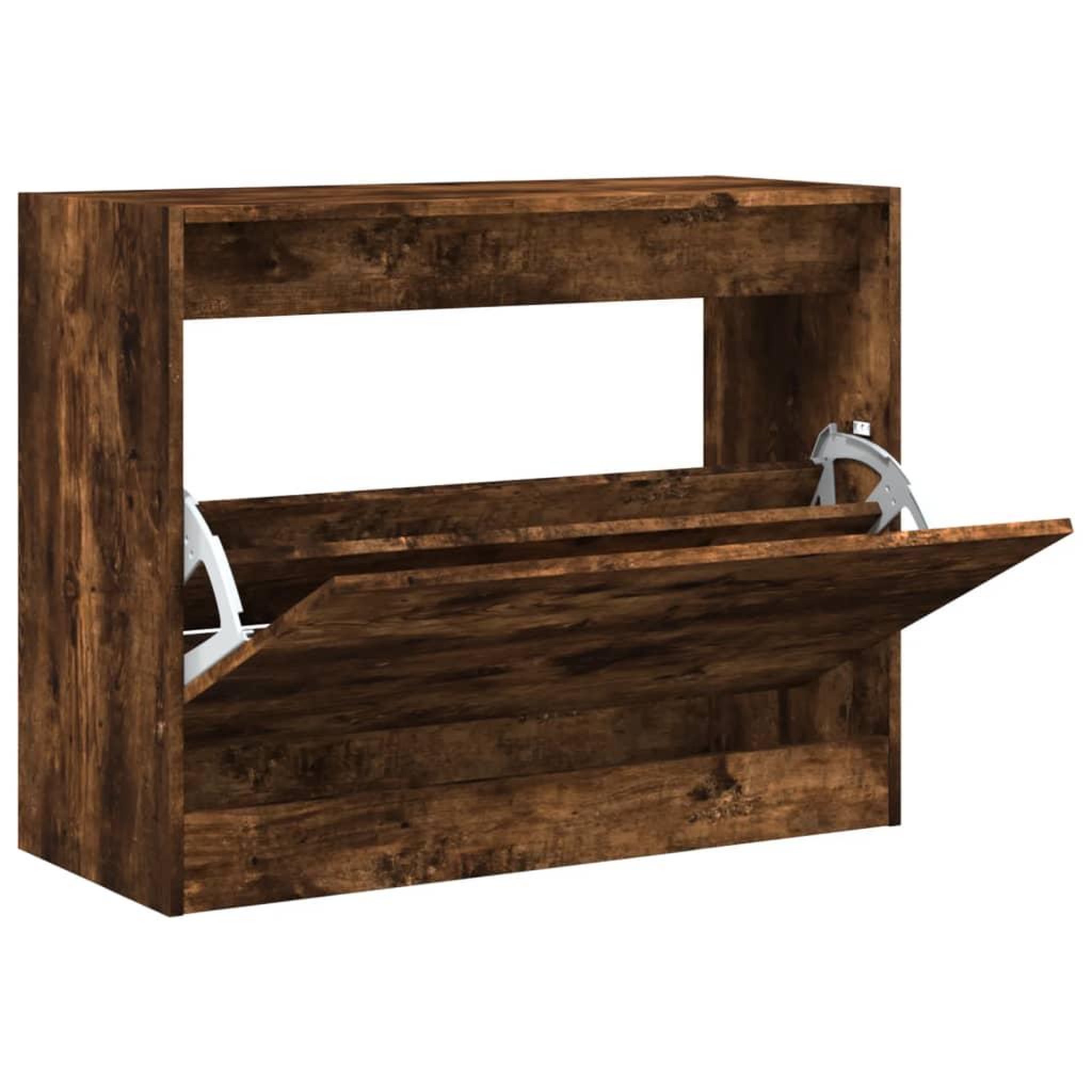 Voir la diapositive 2 : VIDAXL Armoire a chaussures chene fume 80x34x63 cm bois d'ingenierie