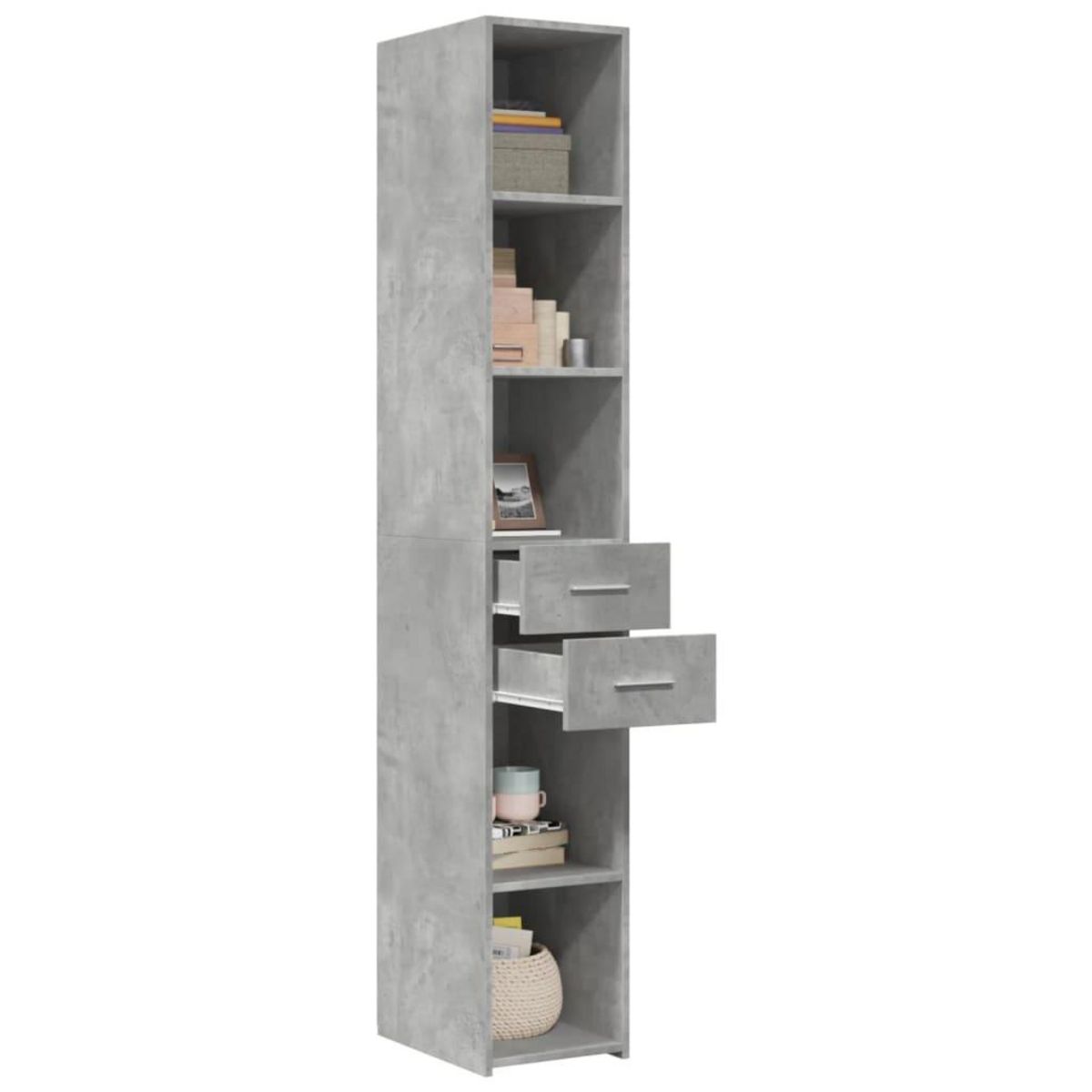 VIDAXL Buffet haut gris beton 30x42,5x185 cm bois d'ingenierie
