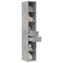 Voir la diapositive 3 : VIDAXL Buffet haut gris beton 30x42,5x185 cm bois d'ingenierie