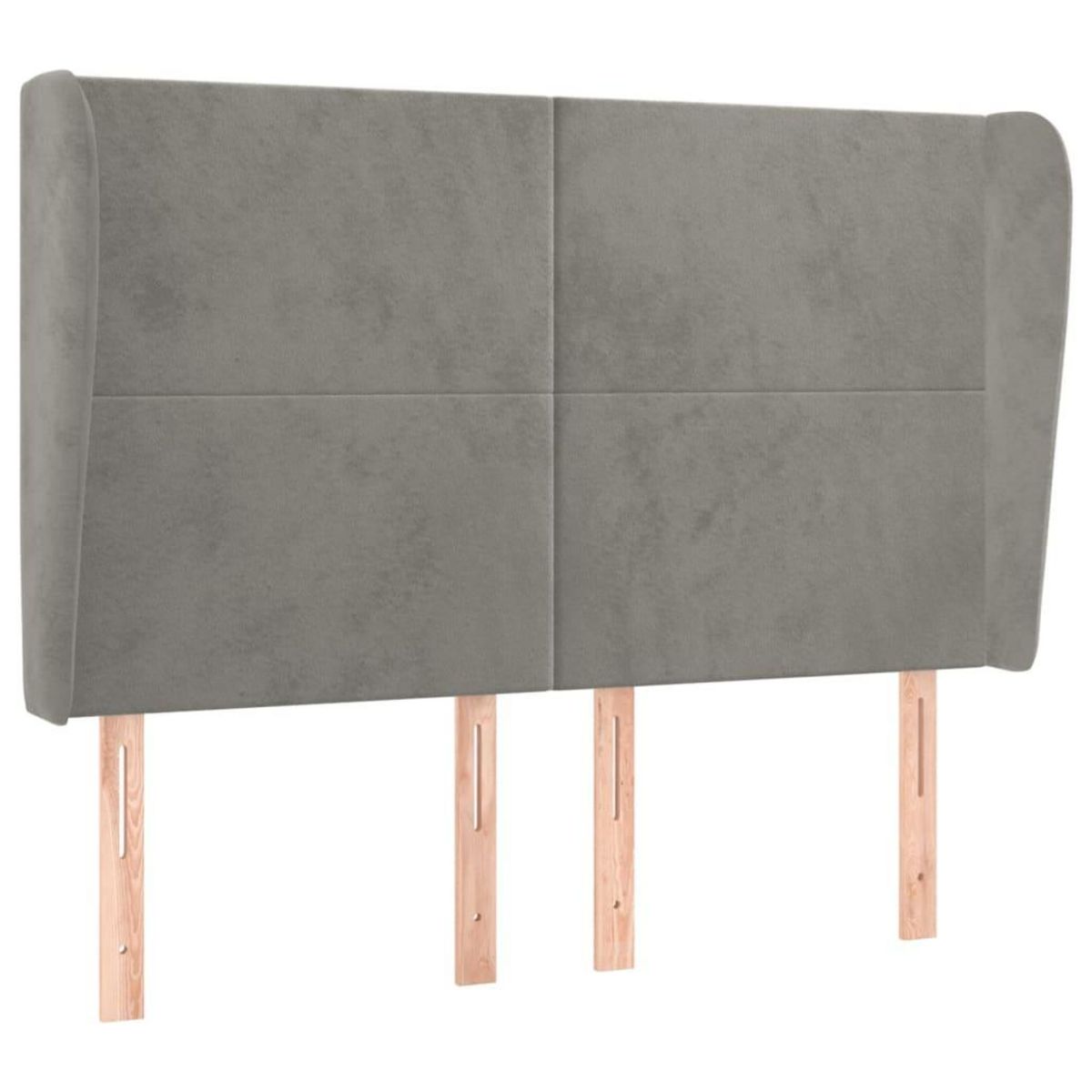 VIDAXL Tete de lit avec oreilles Gris clair 147x23x118/128 cm Velours