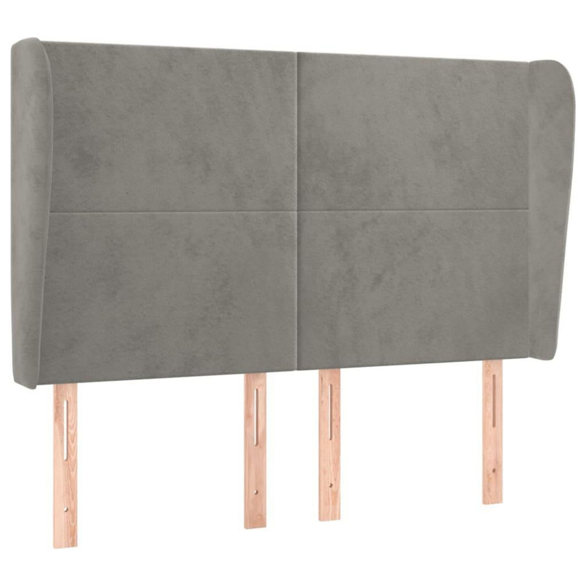 VIDAXL Tete de lit avec oreilles Gris clair 147x23x118/128 cm Velours