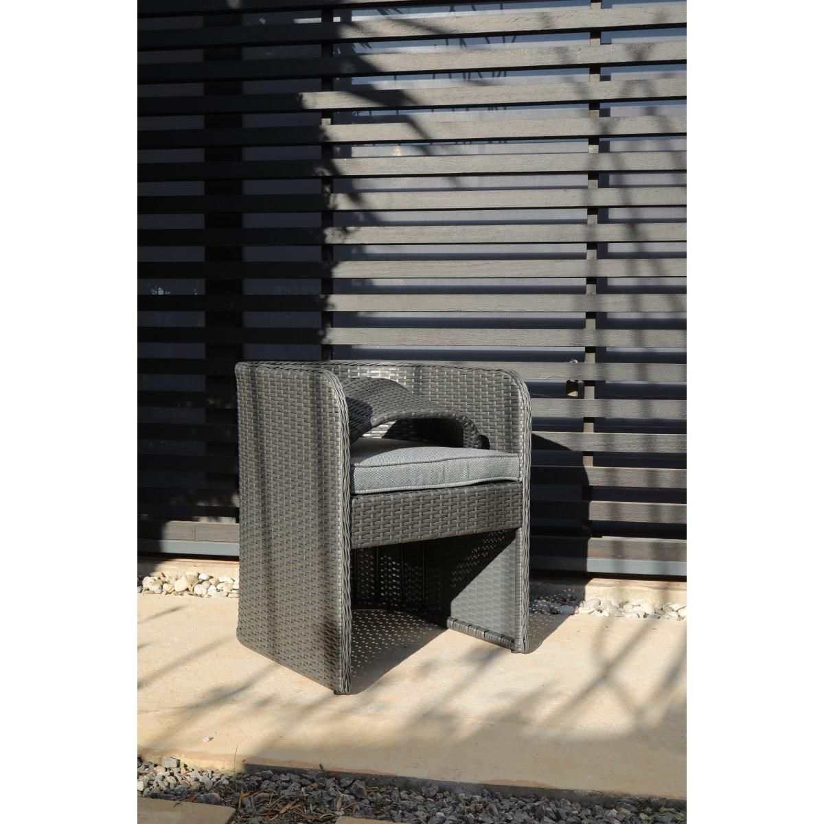 Salon repas de jardin 2 personnes encastrable YUCCA + housse