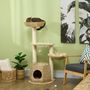 Voir la diapositive 2 : PAWHUT Arbre à chat style cosy chic griffoirs sisal naturel niche 2 paniers avec coussins plateforme 2 boules suspendues quenouille peluche courte crème beige
