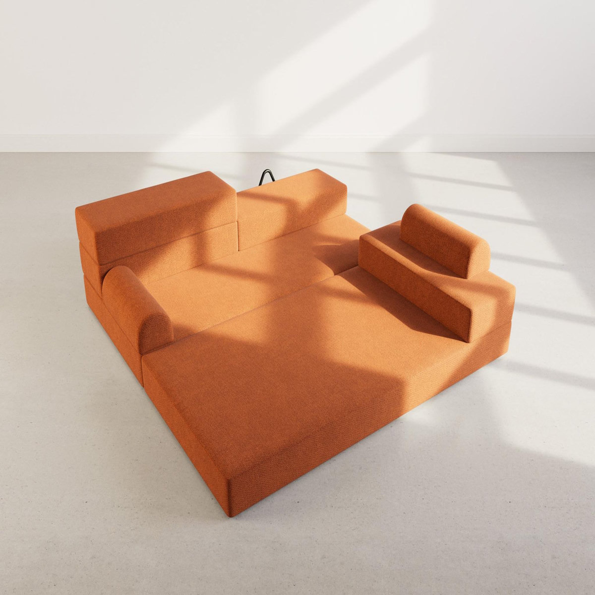 LISA DESIGN Astral - canapé 3 places convertible en velours texturé