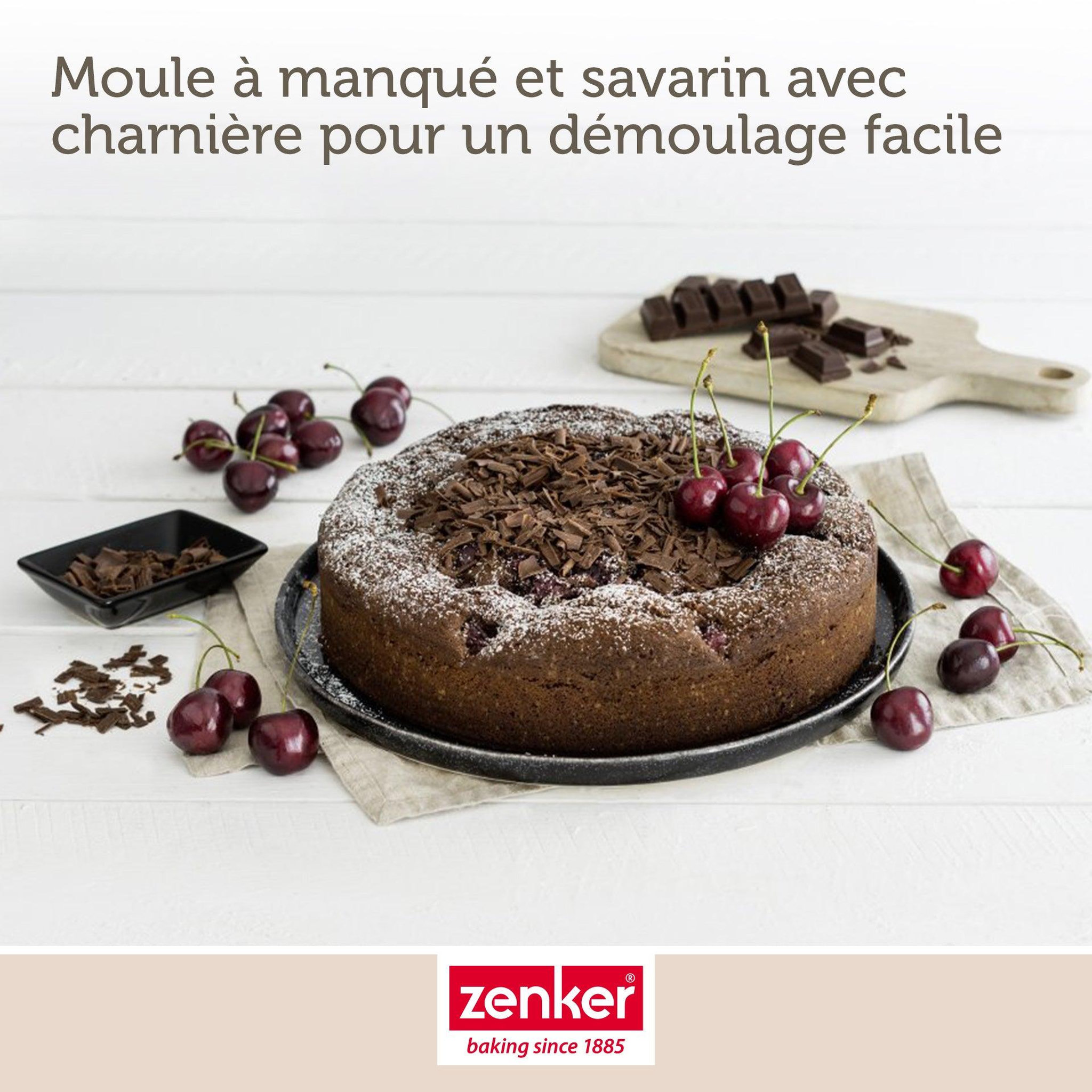 Voir la diapositive 5 : ZENKER Moule à manqué et à savarin double fond 24 cm zenker black metallic