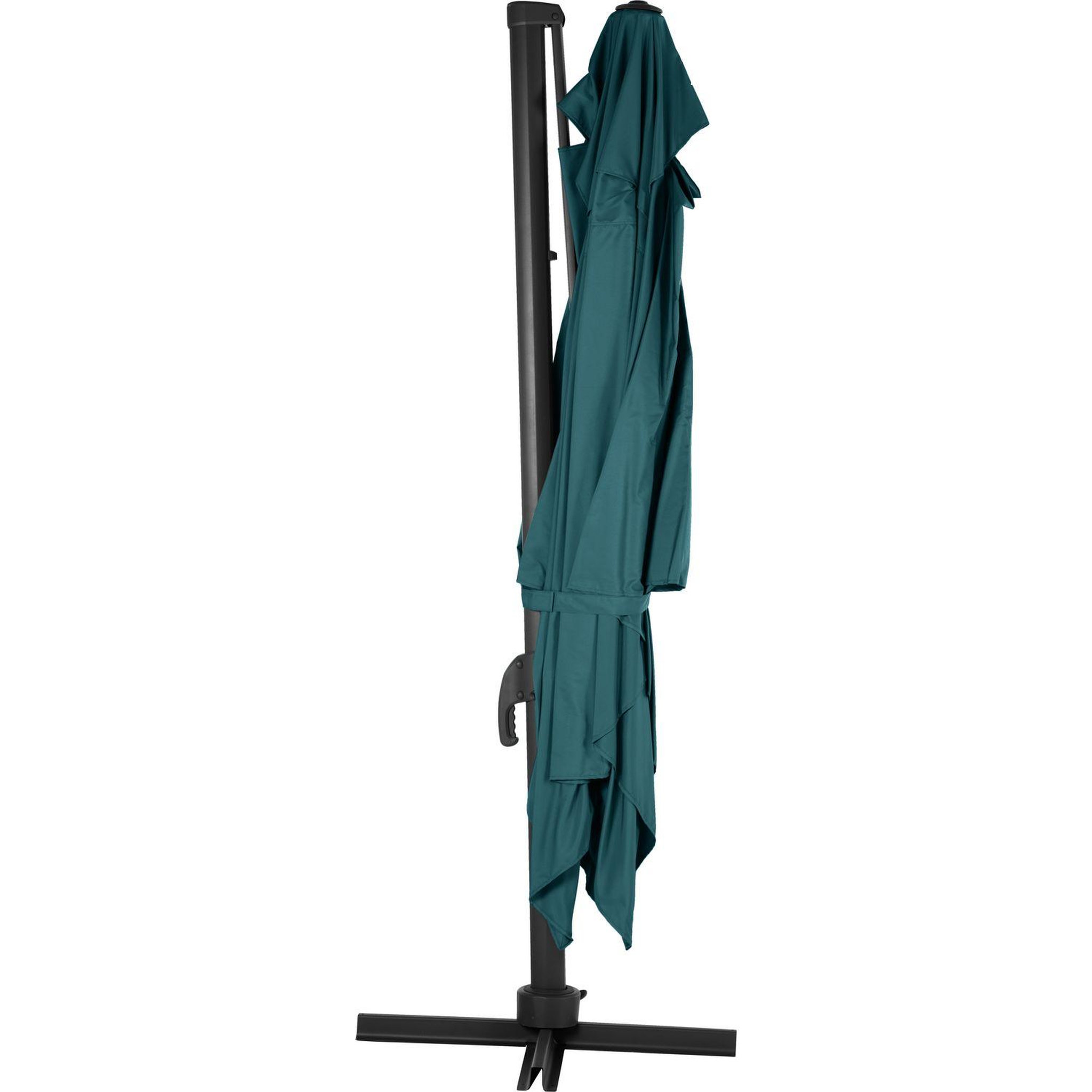 Voir la diapositive 2 : HESPERIDE Parasol déporté Eléa - 3 x 3 mètres - Bleu canard et gris