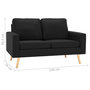 Voir la diapositive 6 : VIDAXL Ensemble de canapes 2 pcs Tissu Noir