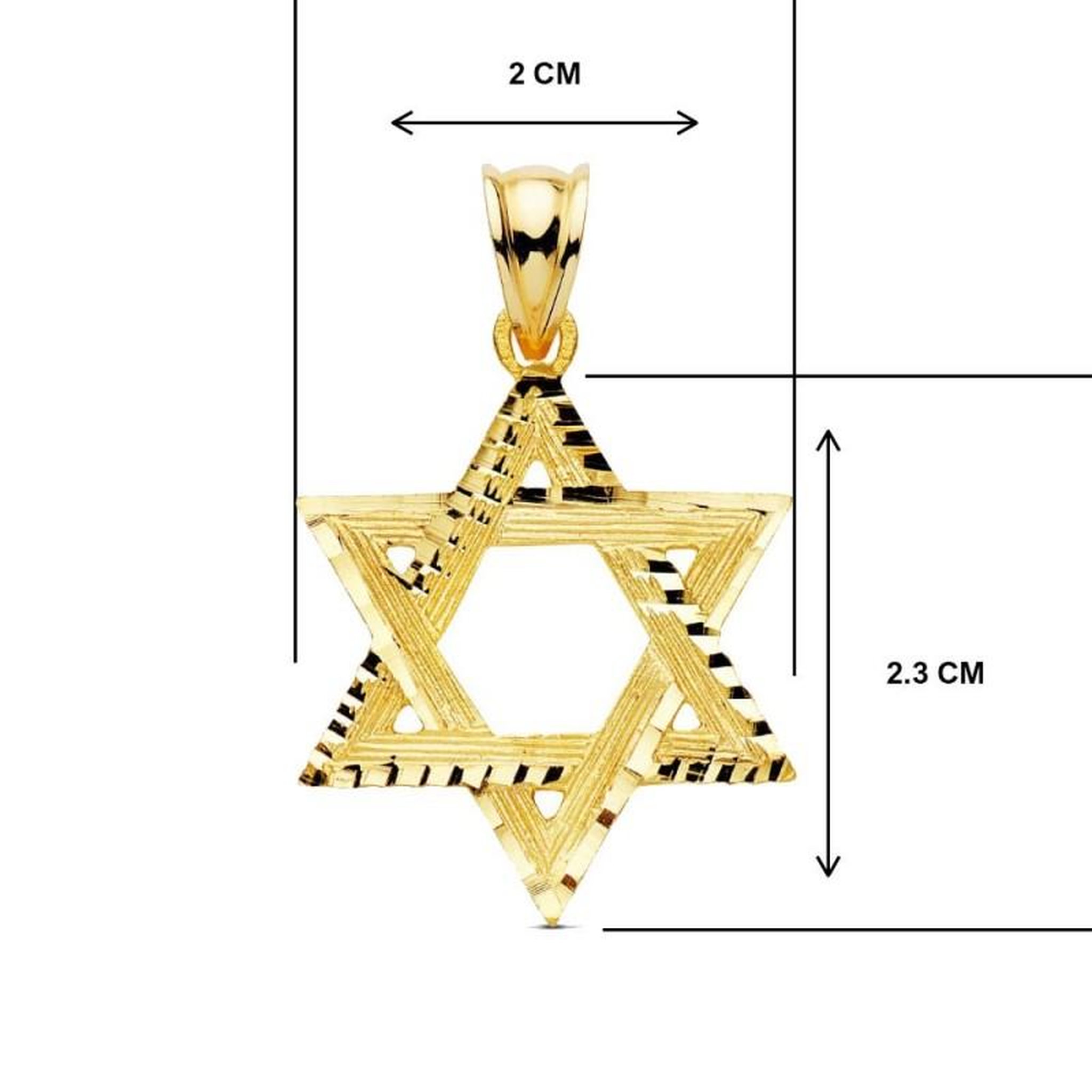 Voir la diapositive 4 : L'ATELIER D'AZUR Collier - Pendentif Etoile de David Or Jaune - Chaine Dorée