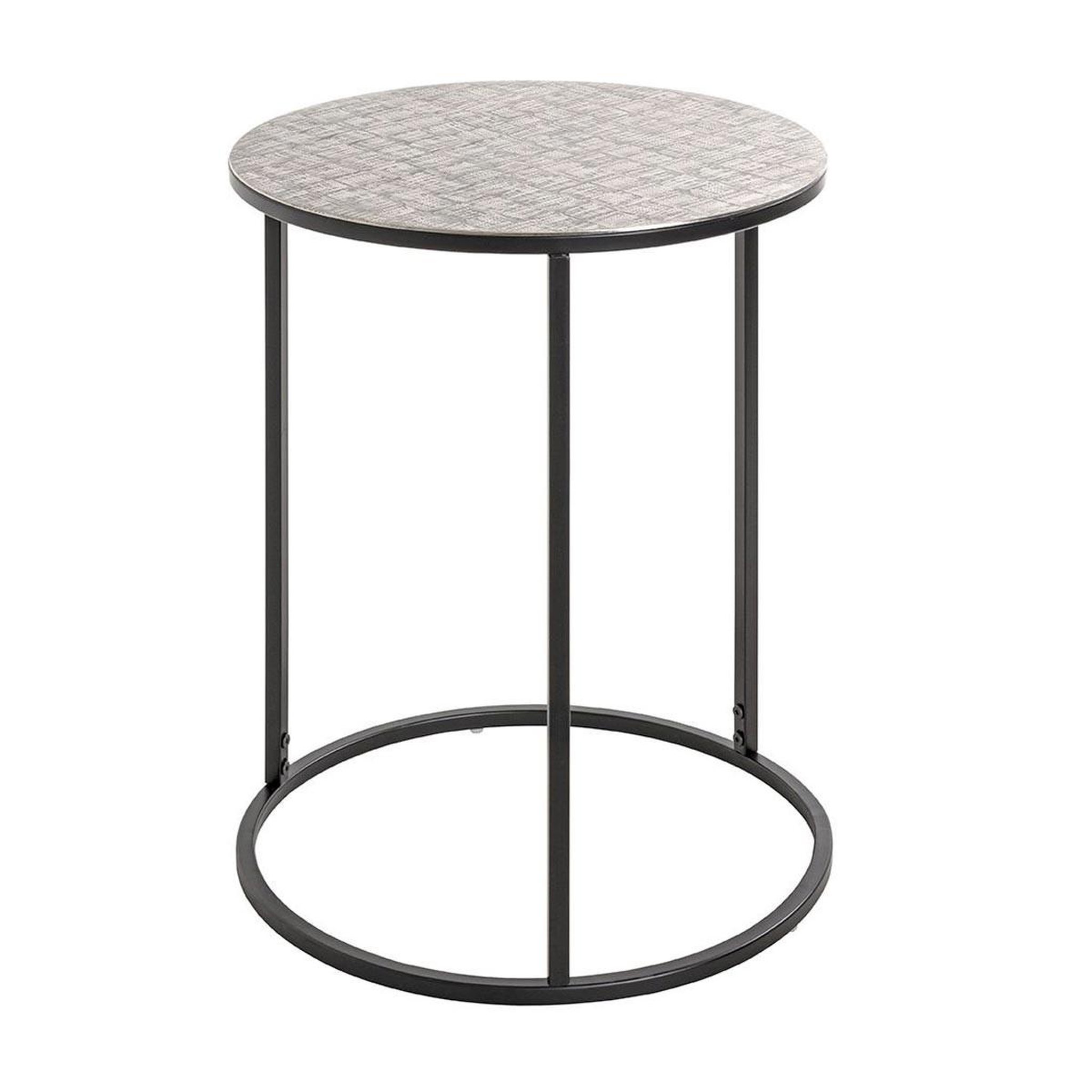Paris Prix Table d'Appoint Ronde  Galia  60cm Argent & Noir