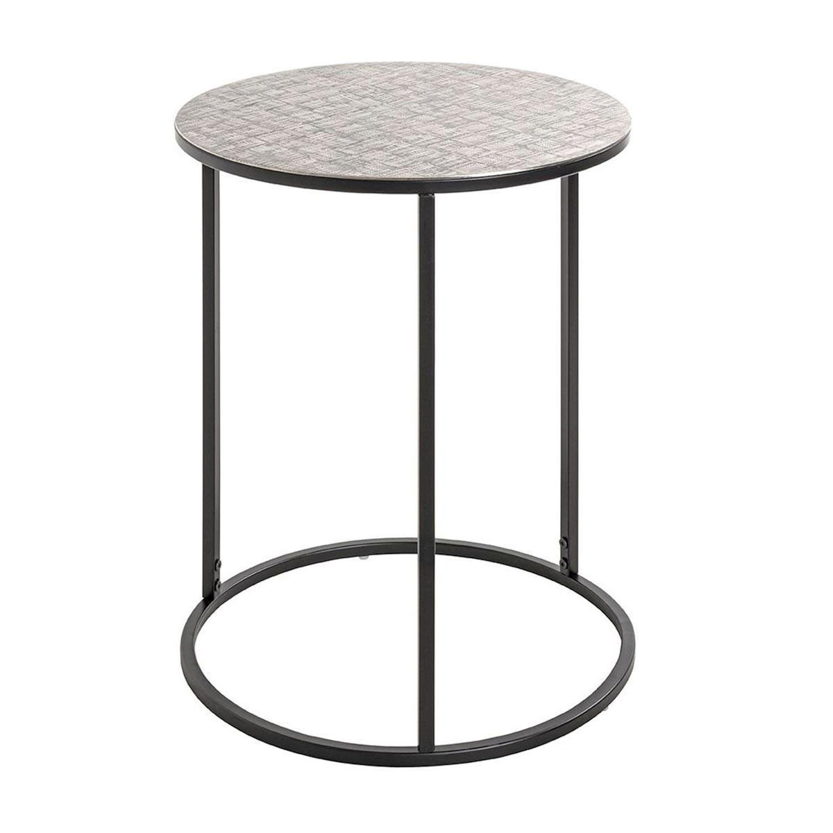 Paris Prix Table d'Appoint Ronde  Galia  60cm Argent & Noir