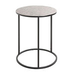 Paris Prix Table d'Appoint Ronde  Galia  60cm Argent & Noir