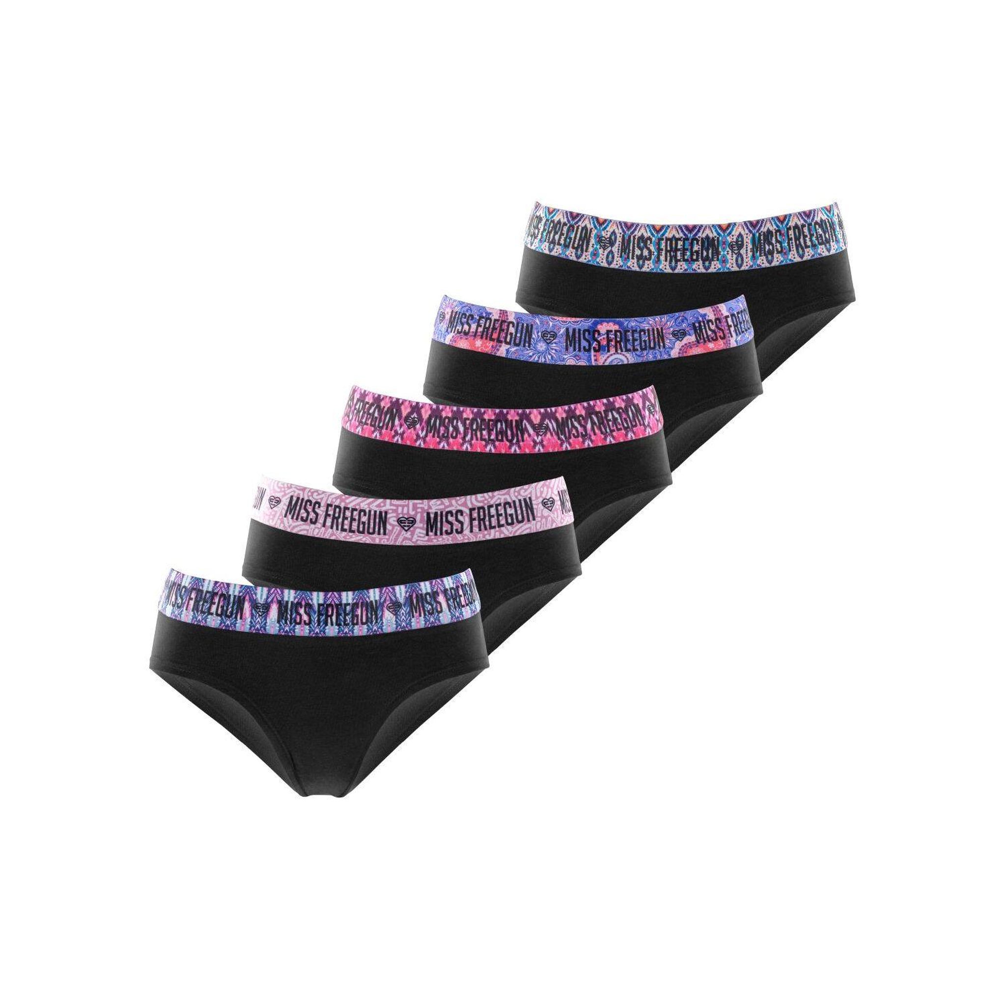 Voir la diapositive 1 : FREEGUN Lot de 5 culottes fille en coton Ethnik