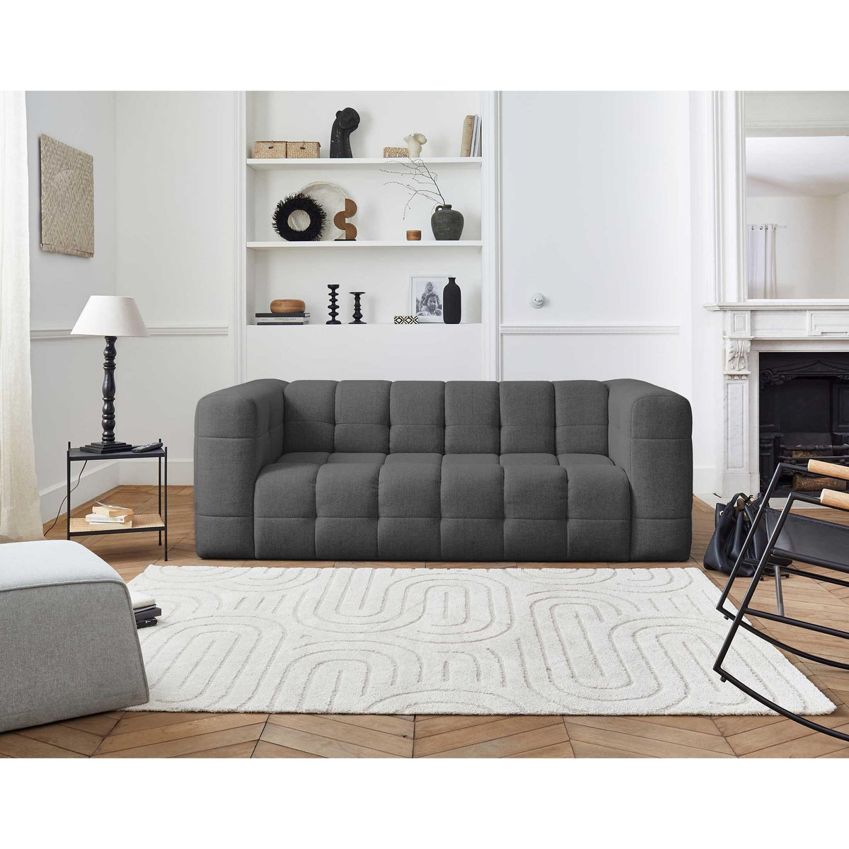 LISA DESIGN Suzano - canapé 3 places - en tissu