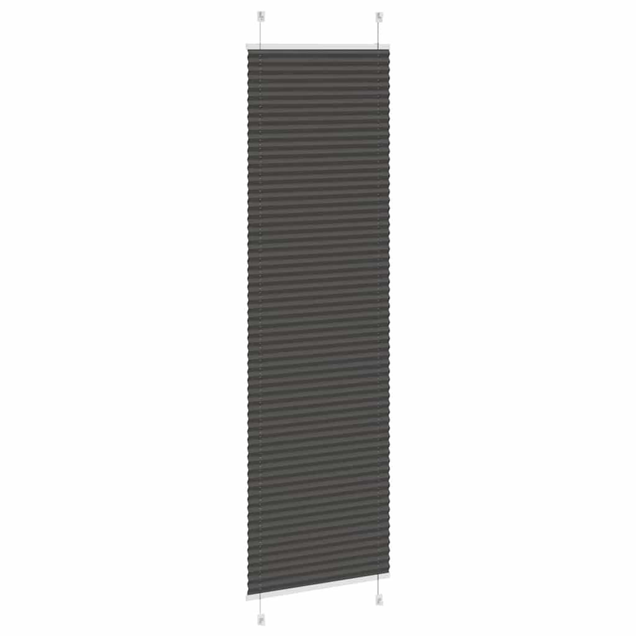 Voir la diapositive 4 : VIDAXL Store plisse noir 65x200 cm largeur du tissu 64,4 cm polyester
