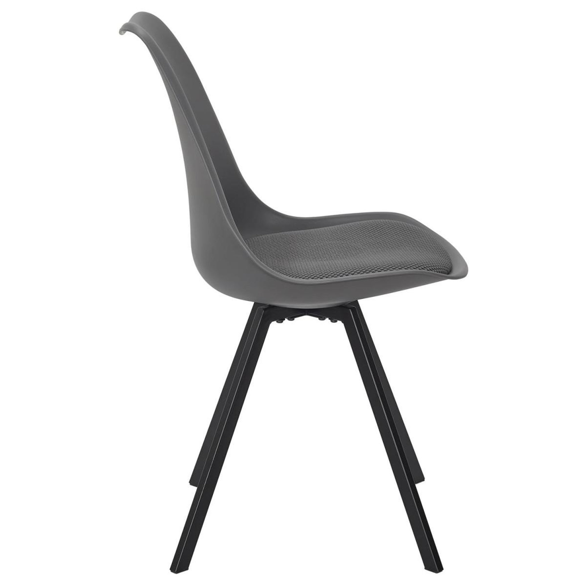 Voir la diapositive 4 : The Home Deco Factory Lot de 4 chaises avec coussin  atome  82cm gris