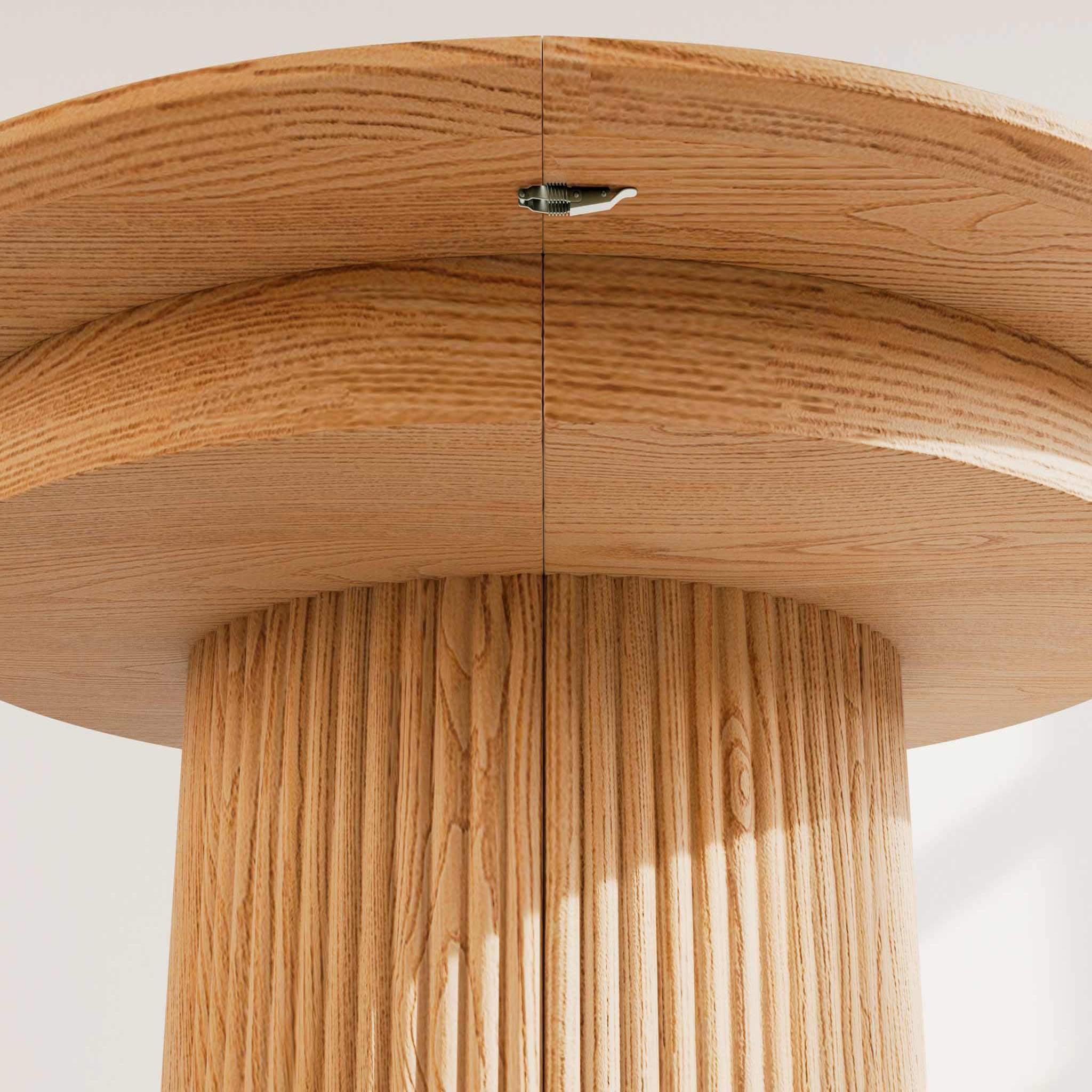 Voir la diapositive 5 : BEST MOBILIER Freya - table à manger ronde extensible avec rangements - effet bois - 4 à 8 personnes