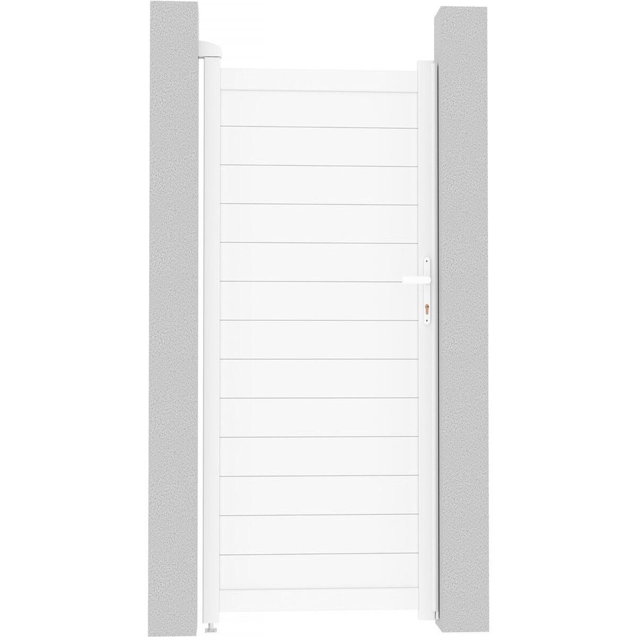 Habitat et Jardin Portillon aluminium  eric  - 101.2 x 180.9 cm - blanc